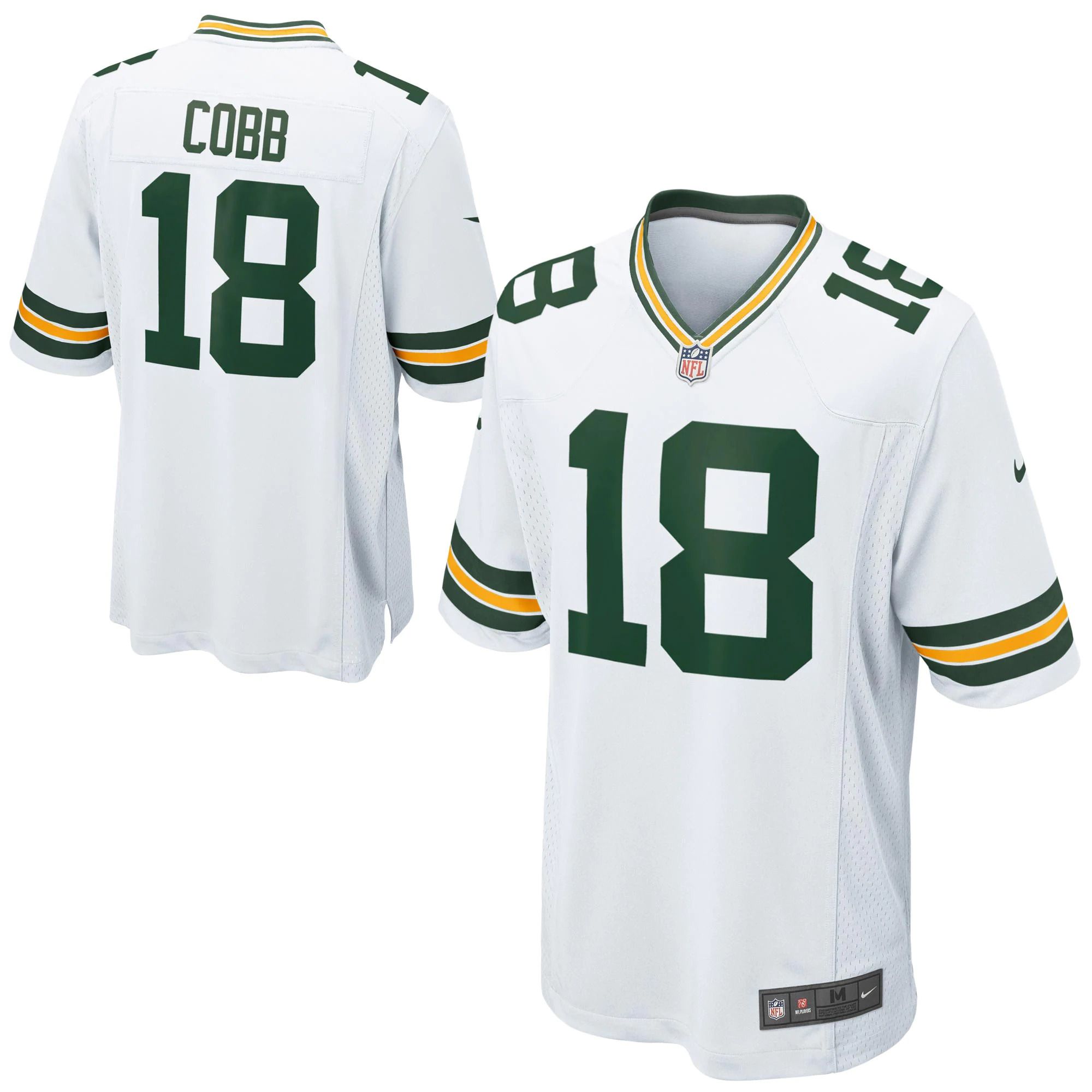 Men Green Bay Packers #18 Randall Cobb Nike White Game NFL Jersey->->NFL Jersey